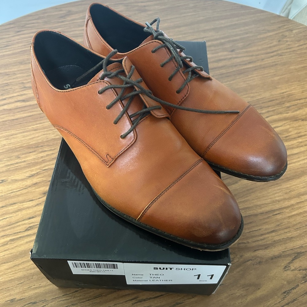 Men's Leather Oxford Shoes - Brown